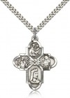 Franciscan 4 Way Cross Pendant, Sterling Silver