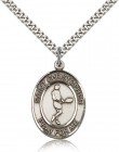 St. Christopher Tennis Medal, Sterling Silver, Large
