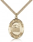 St. Sebastian Swimming Medal, Gold Filled, Large