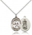 St. Christopher Field Hockey Medal, Sterling Silver, Medium