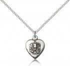 Heart Communion Medal, Sterling Silver