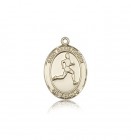 St. Christopher Track and Field Medal, 14 Karat Gold, Medium