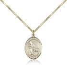St. Sebastian Football Medal, Gold Filled, Medium