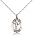 St. Christopher Cheerleading Medal, Sterling Silver, Medium