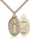 National Guard Cross Pendant, Gold Filled