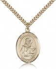 St. Isidore of Seville Medal, Gold Filled, Large