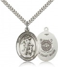 Guardian Angel Coast Guard Medal, Sterling Silver, Large