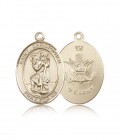 St. Christopher Army Medal, 14 Karat Gold, Large