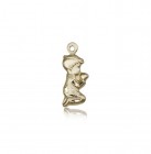 Praying Boy Medal, 14 Karat Gold