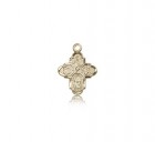 4 Way Cross Chalice Medal, 14 Karat Gold