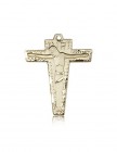 Primative Crucifix Pendant, 14 Karat Gold