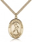 St. Christopher Football Medal, Gold Filled, Large