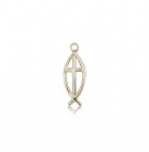 Fish Cross Pendant, 14 Karat Gold