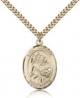 St. Raphael the Archangel Medal, Gold Filled, Large