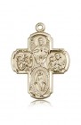4 Way Cross Pendant, 14 Karat Gold