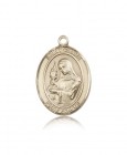 St. Clare of Assisi Medal, 14 Karat Gold, Large