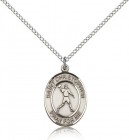 St. Christopher Football Medal, Sterling Silver, Medium