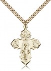 4 Way Cross Pendant, Gold Filled