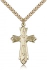 Mosaic Cross Pendant, Gold Filled