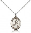 St. Sebastian Track and Field Medal, Sterling Silver, Medium