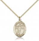 St. Christopher Volleyball Medal, Gold Filled, Medium