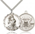 Large St. Christopher Navy Medal, Sterling Silver