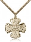 5 Way Cross Pendant, Gold Filled