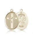 National Guard Cross Pendant, 14 Karat Gold