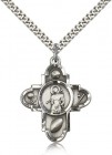 Sports 5 Way Cross St Sebastian Medal, Sterling Silver