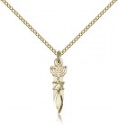 Menorah Star Fish Medal, Gold Filled