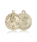 St. Joan of Arc Navy Medal, 14 Karat Gold