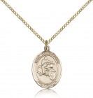 St. Christopher Motorcycle Medal, Gold Filled, Medium