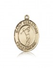St. Sebastian Golf Medal, 14 Karat Gold, Large