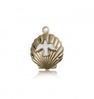 Shell Holy Spirit Medal, 14 Karat Gold