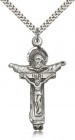 Trinity Crucifix Pendant, Sterling Silver