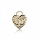 Confirmation Heart Medal, 14 Karat Gold
