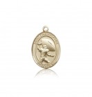 St. Christopher Football Medal, 14 Karat Gold, Medium