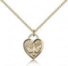 Confirmation Heart Medal, Gold Filled