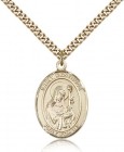 St. Gertrude of Nivelles Medal, Gold Filled, Large