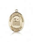 St. Christopher Swimming Medal, 14 Karat Gold, Large
