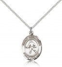 St. Sebastian Field Hockey Medal, Sterling Silver, Medium