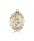 St. Christopher Tennis Medal, 14 Karat Gold, Large