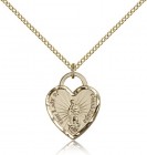 Our Lady of Guadalupe Heart Medal, Gold Filled
