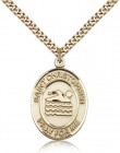 St. Christopher Swimming Medal, Gold Filled, Large