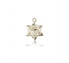 Star of David with Cross Pendant, 14 Karat Gold
