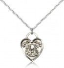 Communion Heart Medal, Sterling Silver