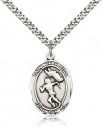 St. Sebastian Track and Field Medal, Sterling Silver, Large