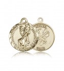 St. Christopher National Guard Medal, 14 Karat Gold