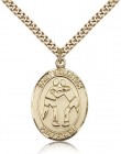 St. Sebastian Wrestling Medal, Gold Filled, Large