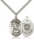 St. Michael Coast Guard Medal, Sterling Silver, Large